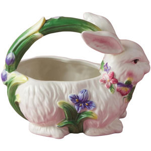 CORNER RUBY 7x9 Ceramic Tulip Bunny Basket